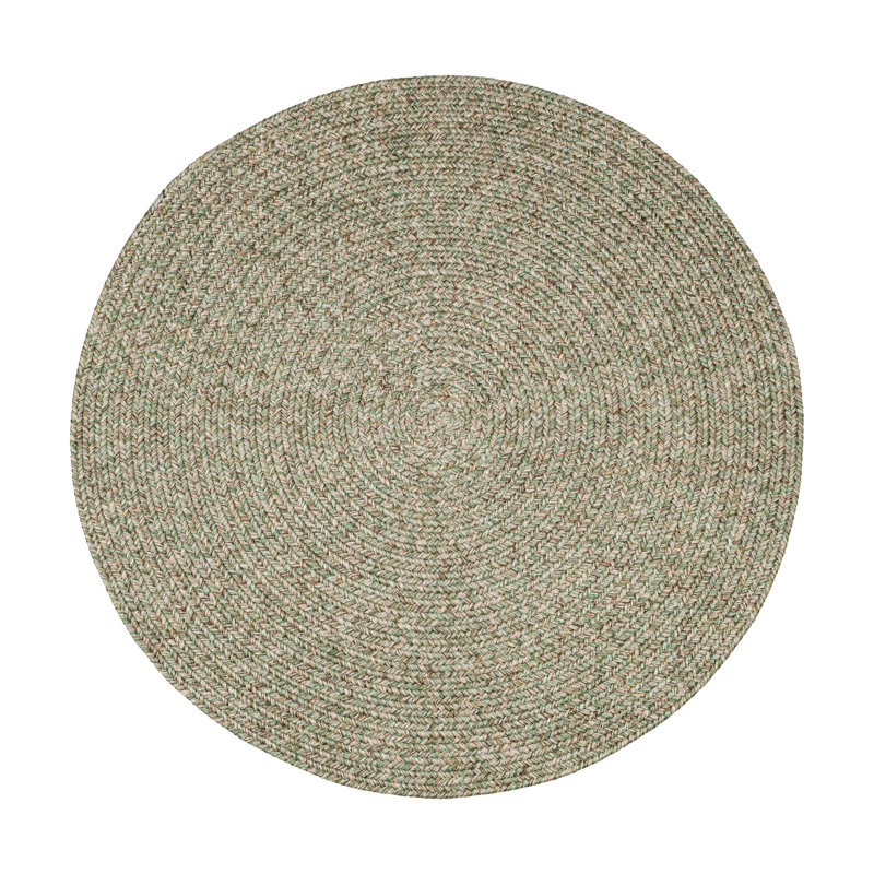 Tapis vert tressé Seline, Rond 8 pi