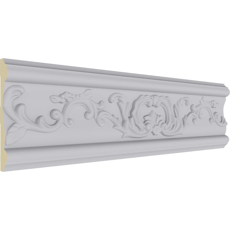 Moulure à panneaux à motif floral Versailles H 5 1/8 po x P 7/8 po x L 94 1/2 po