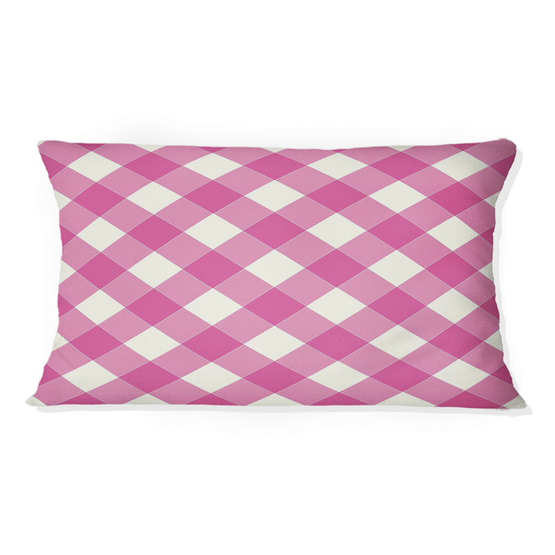 Coussin rose Houndstooth Charm I - Traditional