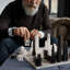 Acrylic New York vs Los Angeles Chess Set with Marble Hatch Board