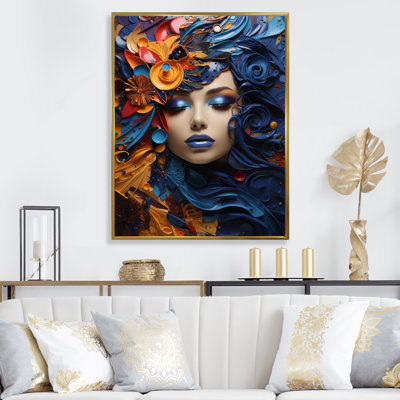 «Jeesan Glam Harmonious Cubist Woman Portrait III», reproduction sur toile