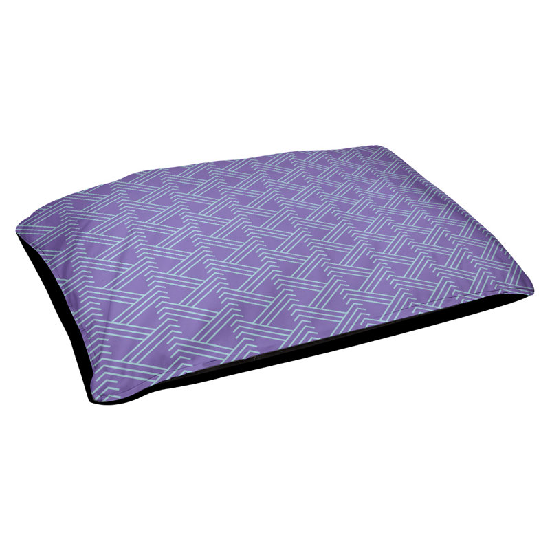 Coussin pour chien en extérieur à motif zig zag Chen, Petit (l 28 po x P 6 po x H 18 po), Mauve / bleu sarcelle