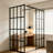 46 × 72 Inch Doorless Walk-In Shower Screen, Black Grid Aluminum Full Frame Wetroom Shower Divider, 4-Pack Safety Tempered Glass Panels, Fixed Shower Panel for Modern Bathroom Remodel