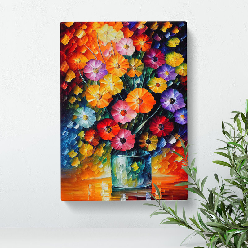 Vase Of Pretty Flowers No.2 - Wrapped Canvas Print, 50cm H x 35cm W x 3cm D