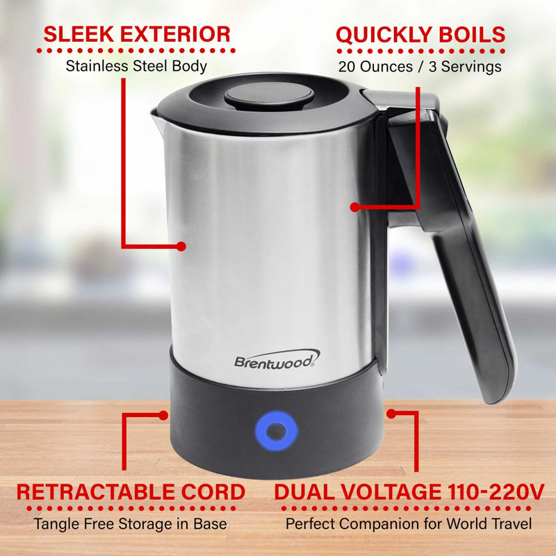 Brentwood Stainless Steel Electric Tea Kettle