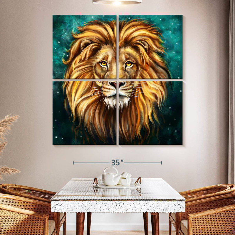 Magnifique tête de lion Brampt, H 50 po x l 50 po