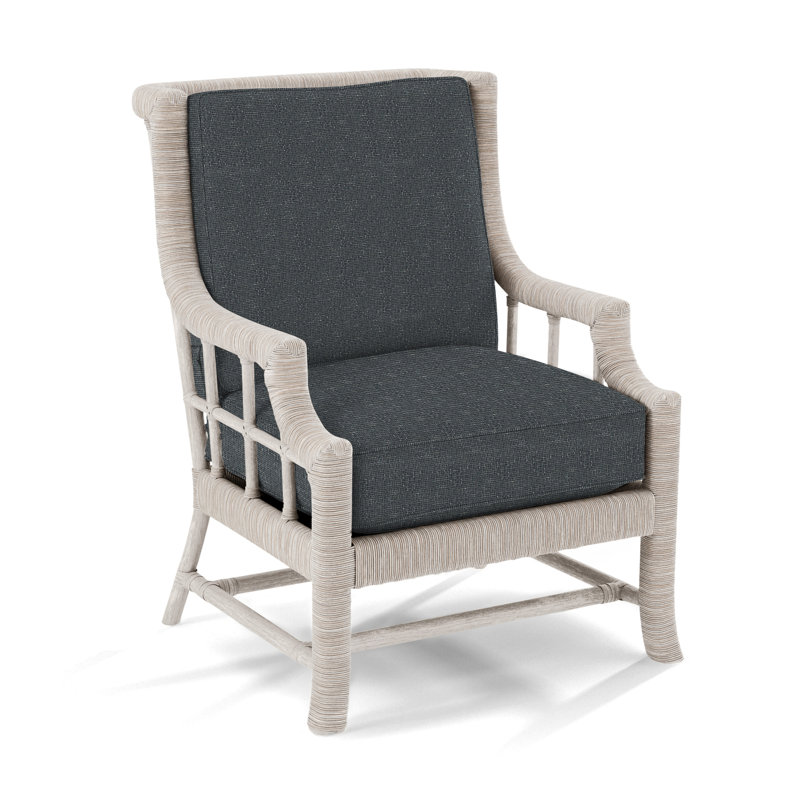 Lafayette Armchair, Beige Performance Fabric; 0851-73, Antique Frost White