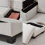 Canapé modulaire en L 86 po avec repose-pieds mobile et rangement avec accoudoirs, canapé rembourré en lin à 3 places avec coussins épais pour le salon, l’appartement-746576756