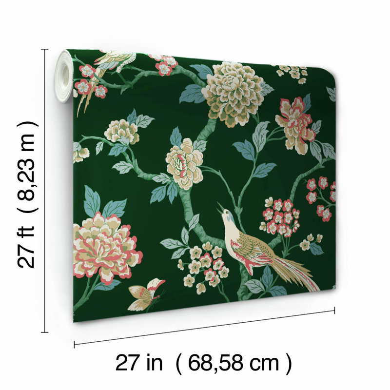 Rouleau de papier peint fantaisie L 2,25 pi x l 27 po, Vert foncé