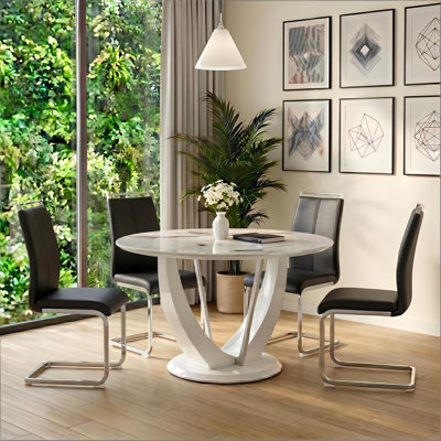 Ensemble de table de salle à manger pour 4 personnes, table de cuisine moderne et chaises