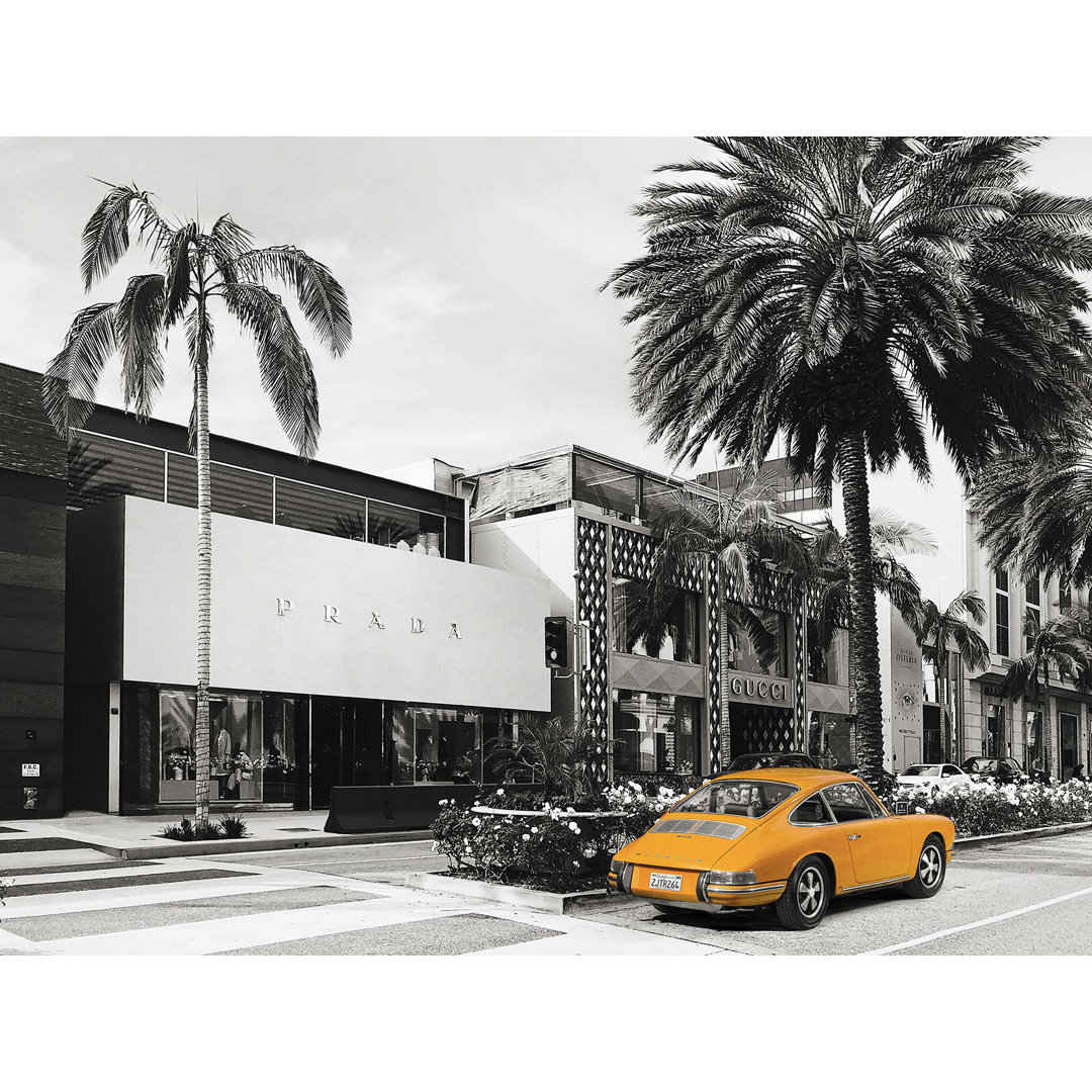 Leinwandbild Rodeo Drive, Beverly Hills, Kalifornien (BW)