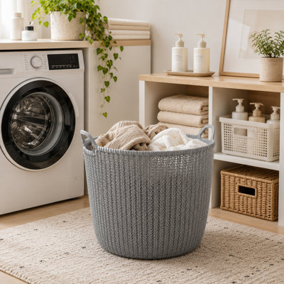 2 Pack Laundry Storage Plastic Basket