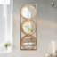 Miroir mural 3 pièces dans un cadre rectangulaire doré, décoration murale pour salon de chambre à coucher