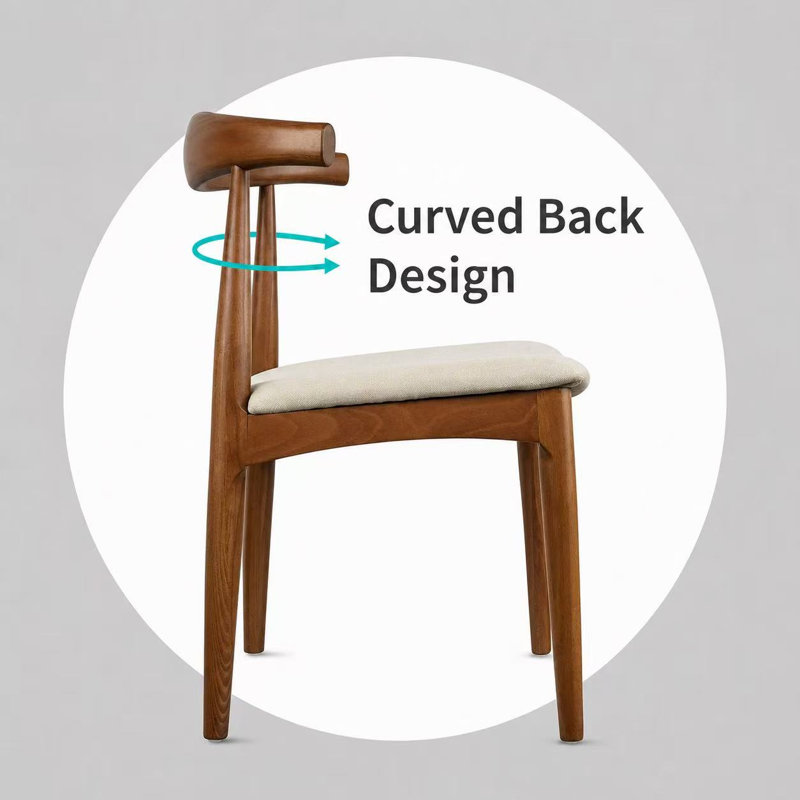 Clouser Faunsdale Dining Chair - Upholstered Fabric Slat Back Side Chair with Cushion Seat - Kitchen & Home Accent Chair, 2