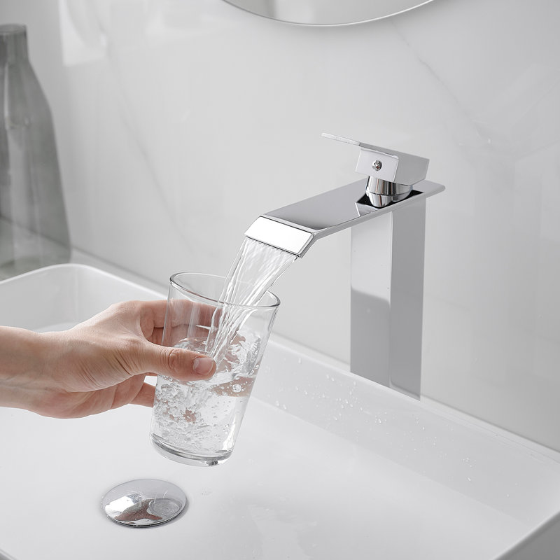 1 robinet de salle de bain monocommande avec bonde, Chrome poli