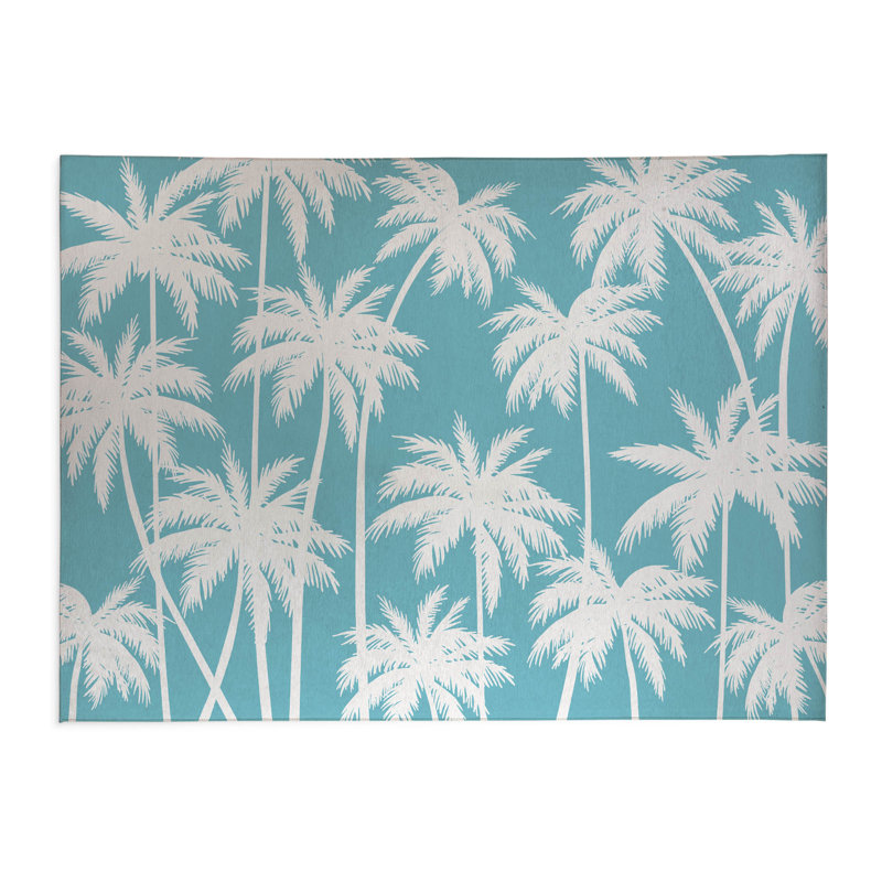 Tapis de blanchisserie antidérapant Palm, 25 "L x 4 "H, Blue Floral