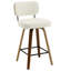 74CM Seat Height Swivel Bar Stools, Faux Leather & Walnut Bentwood -256628200