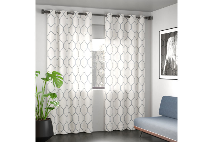 Liebert Solid Semi-Sheer Tab Top Single Curtain Panel