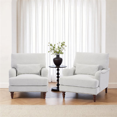 Upholstered Chenille Armchair