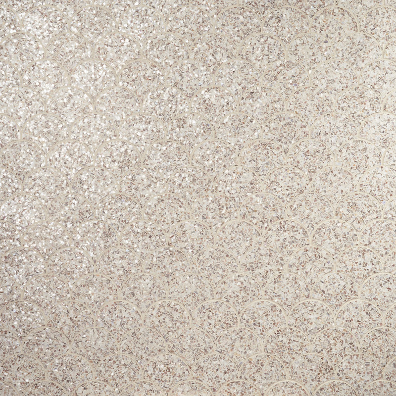 Carreau de mosaïque pour mur et plancher en terre cuite et perle Shoal, Perle crème