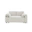 Canapé-lit beige avec causeuse avec accoudoirs de rangement, port USB et plusieurs positions réglables pour plus de confort-532458969
