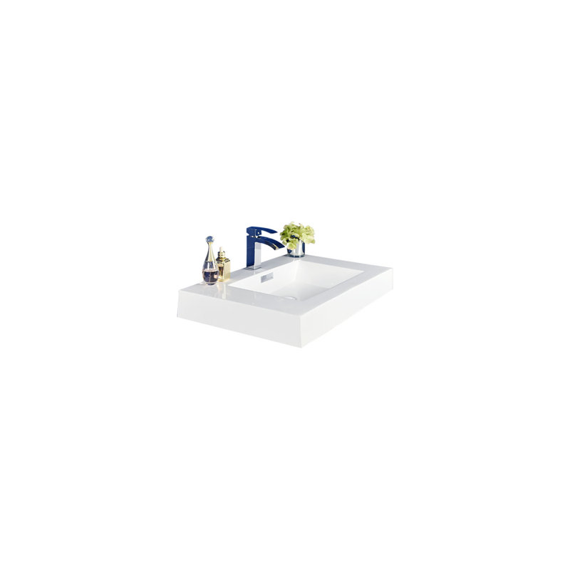 Comptoir de meuble-lavabo simple de 23,5 po avec lavabo blanc