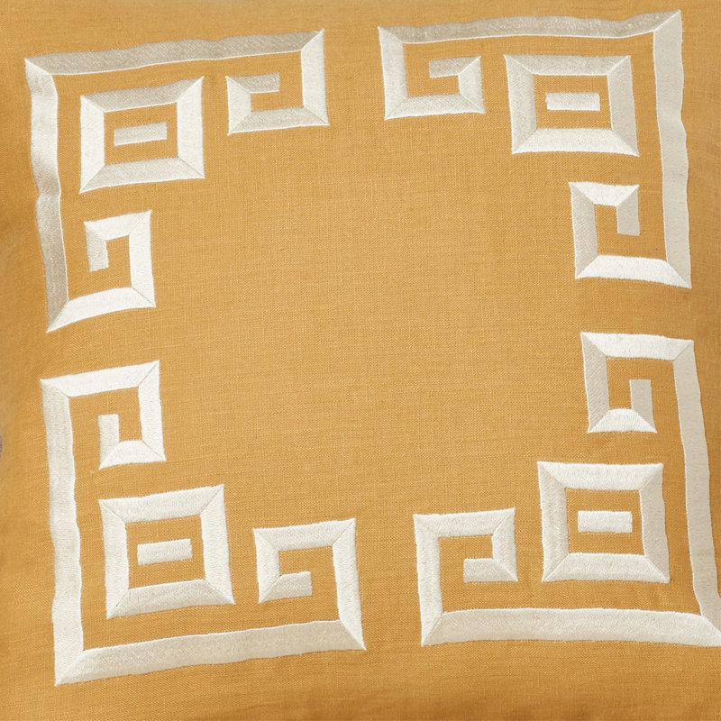  Linen Throw Pillow, Light Gray/Beige, 20" H x 20" W x 4" D