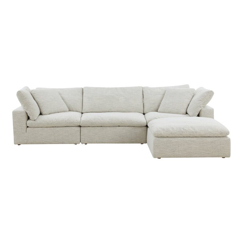 Canapé modulaire en tissu performance 4 pièces Tila, Gris clair Livesmart®