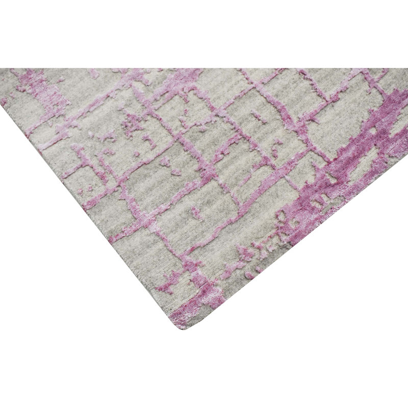Abstract Area Rug in Pink, Rectangle 12' x 15'