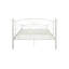 Lit moderne en métal blanc, structure stable, silencieuse et silencieuse, facile à assembler, sans sommier tapissier, s'adapte à un matelas de 8 pouces ou plus épais, taille de poids de 600 lb - blanc, robuste