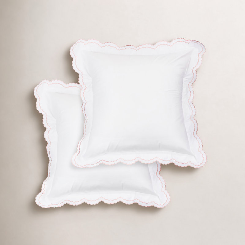 Berrada Double Scalloped 100% Cotton Sham, Ross