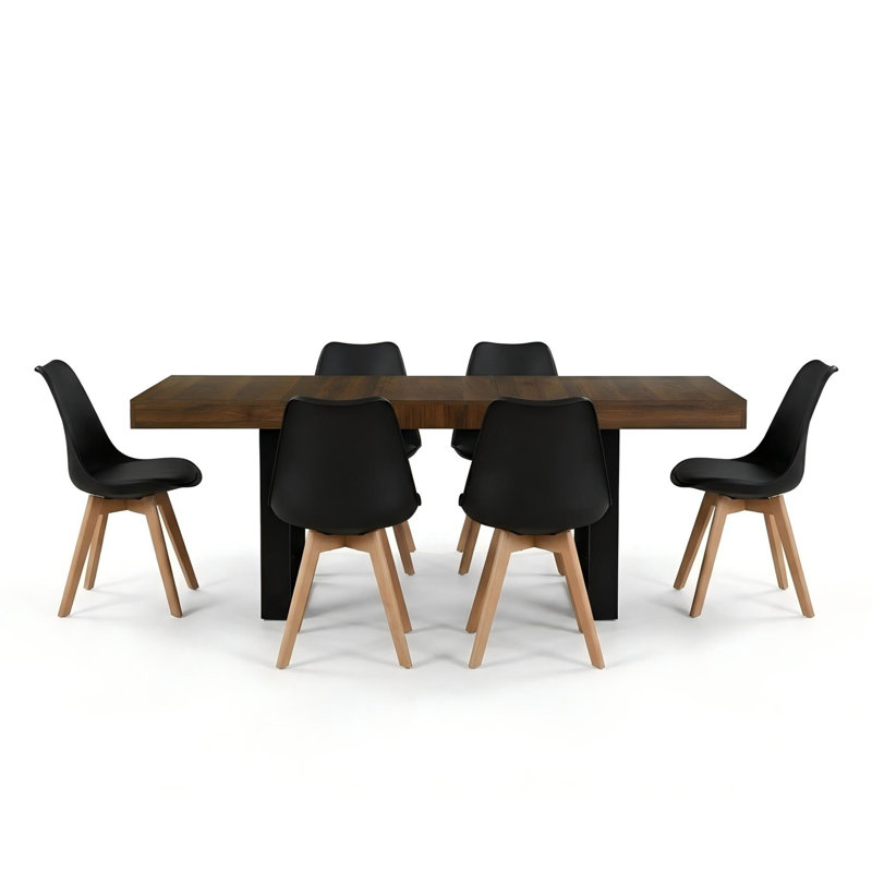 6 - Person Dining Set, Black