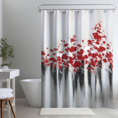 Cartegena Abstract – Polyester Shower Curtain, Dye Sublimation Print, 71" W × 74" L