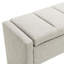 Banc de bout de lit moderne avec rangement, grand tabouret de repose-pieds rembourré, banc de meuble-lavabo de fenêtre confortable pour salon, chambre à coucher, dortoir, table basse, lin gris clair-751639380
