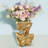 Gold Glazed Ceramic Face Bust Statue Vase, Artistic Planter for Home Office Tabletop Display