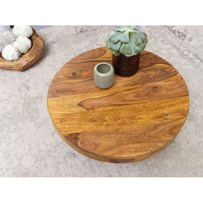 Lankford Solid Wood Pedestal Coffee Table