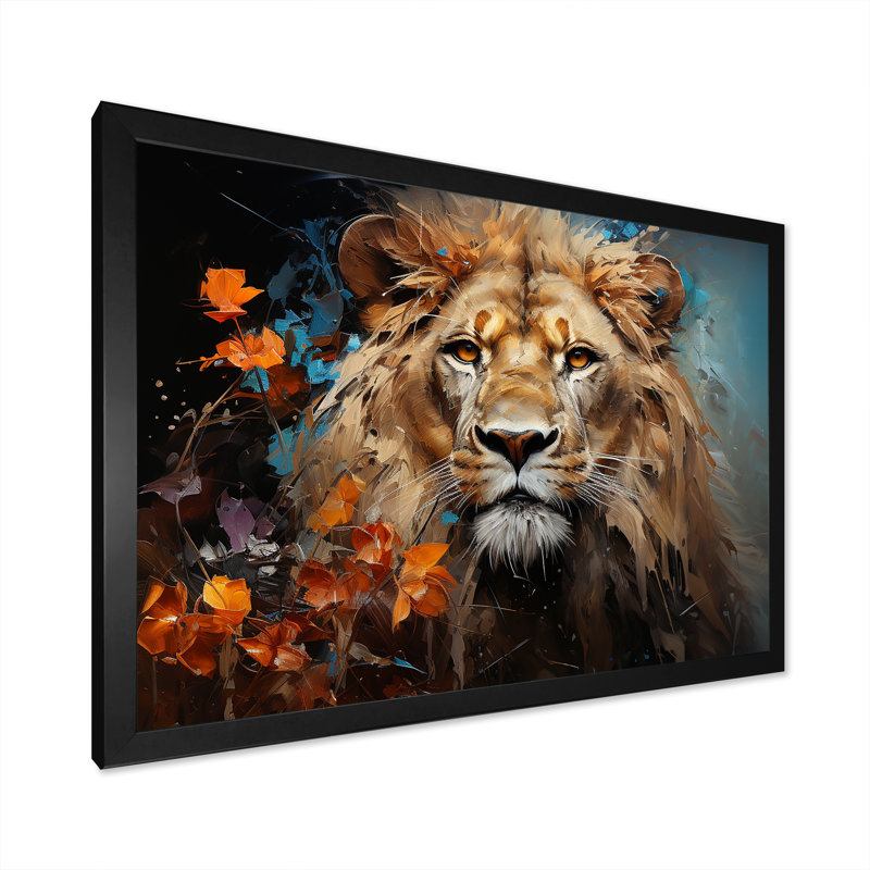 Lions sans énergie I - impression, H 12 po x l 20 po x P 1 po, Cadre simple noir