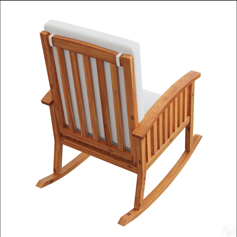Chaise à bascule Casa Acacia, Brown, Blanc