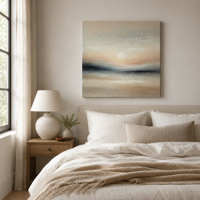 Tranquil Glow: Abstract Sunset Landscape Canvas Print
