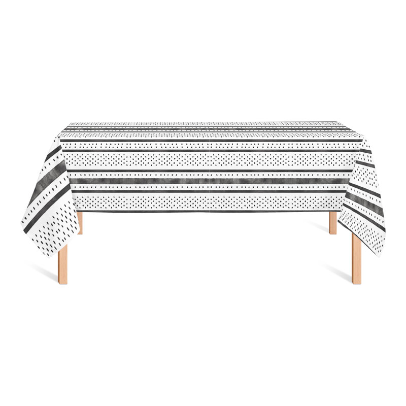 Collete Striped Tablecloth, Black