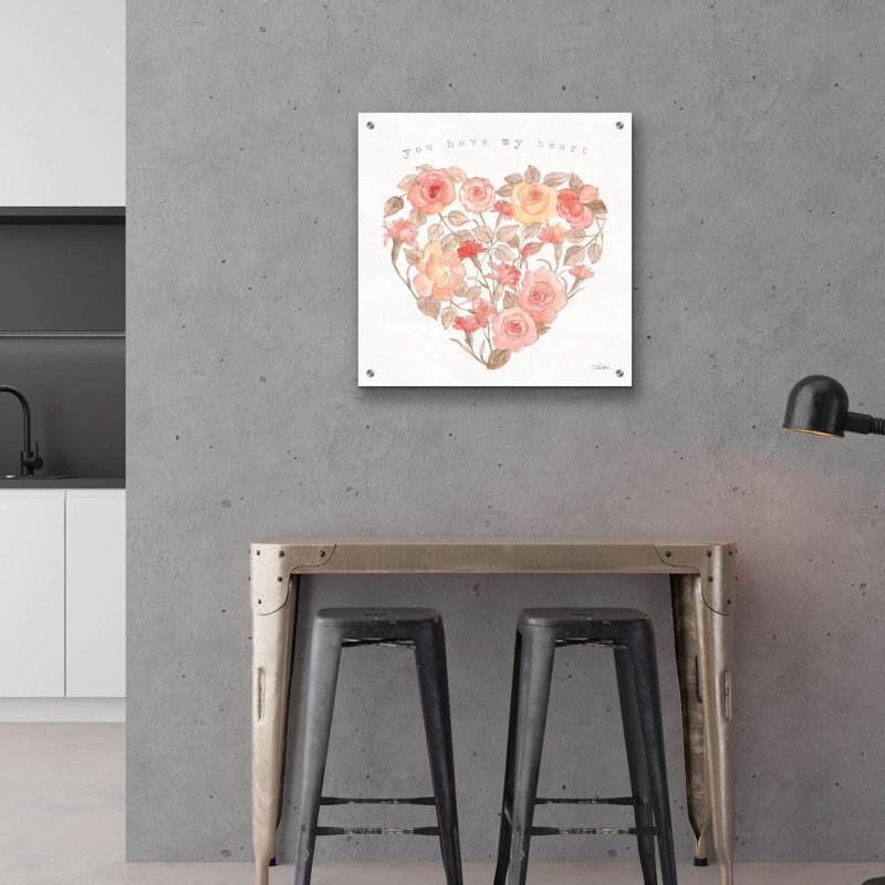  «Romantic Blooms 6» par Silvia Vassileva, art mural en verre acrylique, H 24 po x l 24 po x P 0,2 po