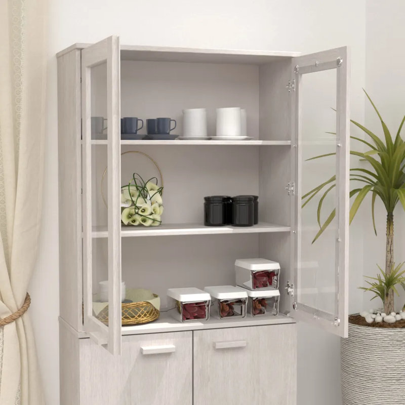 Guilian 85cm Solid Wood Sideboard, White