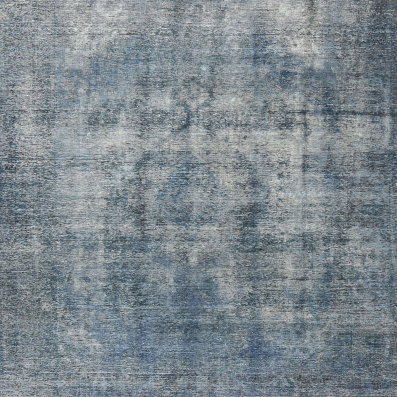 Tapis oriental oriental bleu en laine, Carré 6 pi