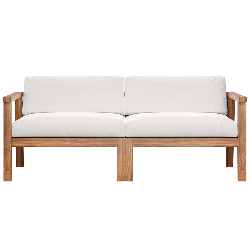 Muret Outdoor Patio Teak Wood 2-Seater Loveseat