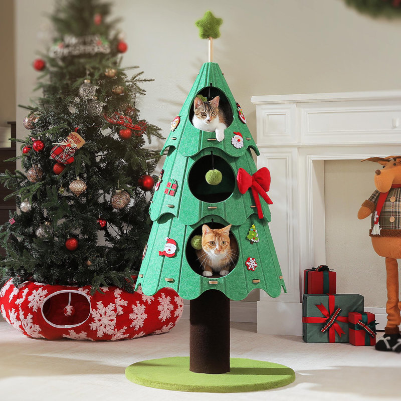 Christmas Tree Shaped Cat Tree Tower
