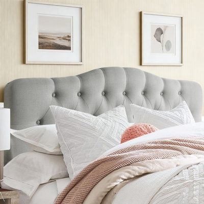 Tufted Upholstered Headboard, Solid Wood Head Board with Wood Legs, Adjustable Height Bed headboard from 37†to 51†Fabric Headboard in Modern Button by Winston Porter