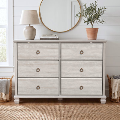 Commode 6 tiroirs grise Weston