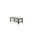 Table basse moderne à deux tons avec tablette sous la table, idéale pour un décor de salon élégant et fonctionnel.