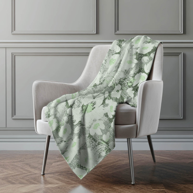 Jeté en sherpa floral Addison, Aloès floral