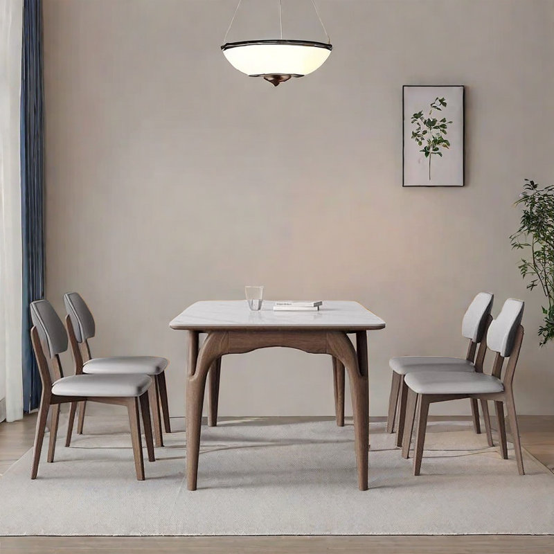 Ensemble de table et chaises de salle à manger en bois de frêne blanc., H 29,52 po x L 70,86 po x l 35,43 po